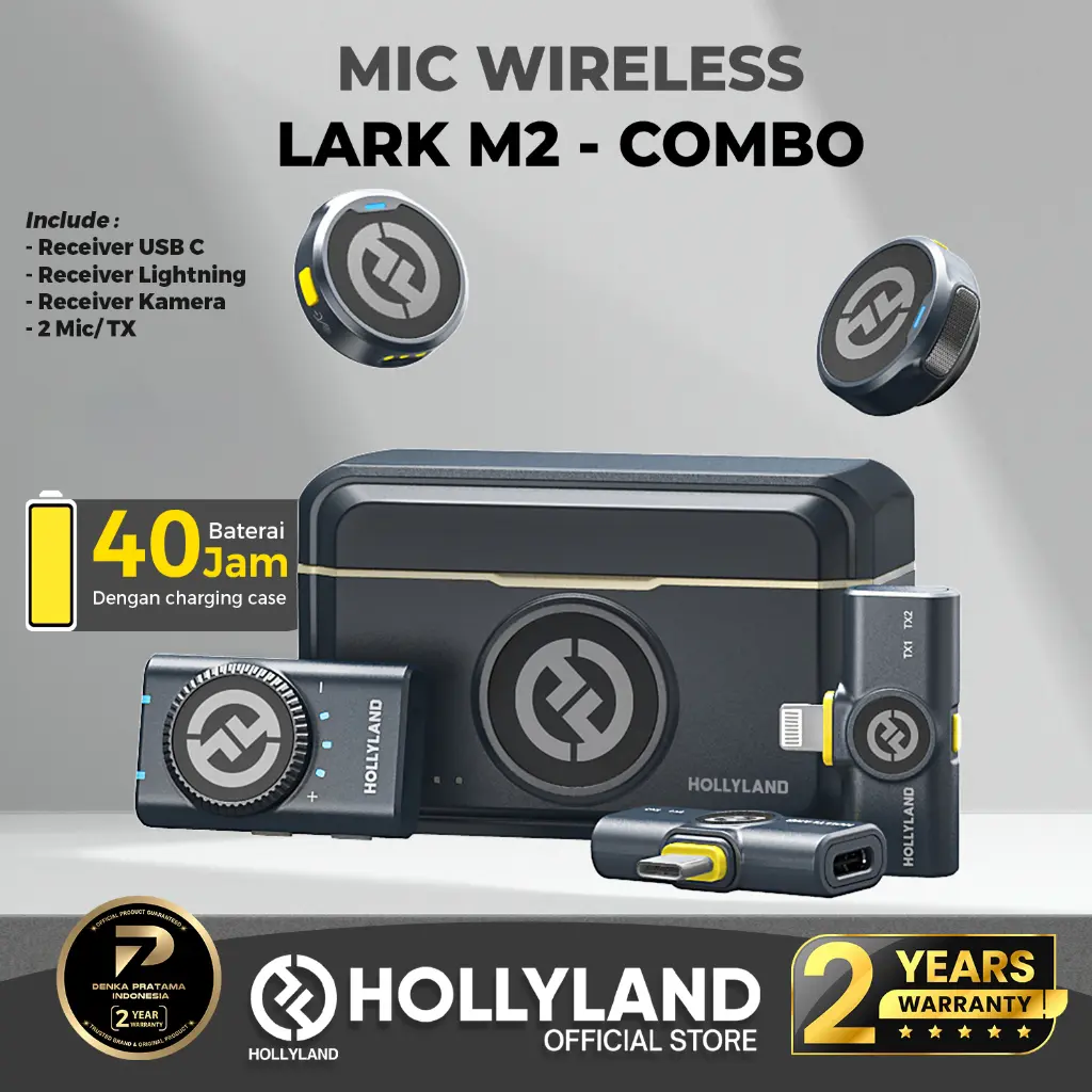 Hollyland Lark M2 Combo Mic Wireless Jarak Sampai 350m