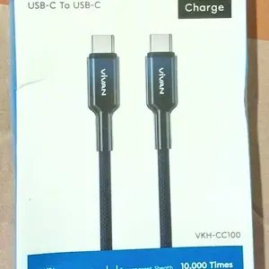 VIVAN Kabel Data Type-C Lightning Fast Charging Braided 100cm Casing Transparan Fast Charging 15W/30W/65W for iPhone/Android/Laptop (VKH Series)