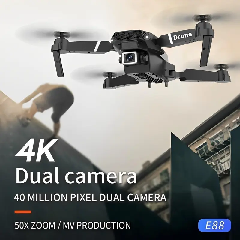 Hot Selling E88 Pro Drone 4K HD Camera Mini Quadcopter WiFi FPV Dron Headless Mode Remote Control E525 Foldable Drone E88 4