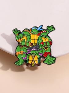 Insignia clásica de Teenage Mutant Ninja Turtles, estilo caricatura, diseño de máscara azul para los ojos, accesorio coleccionable retro de anime