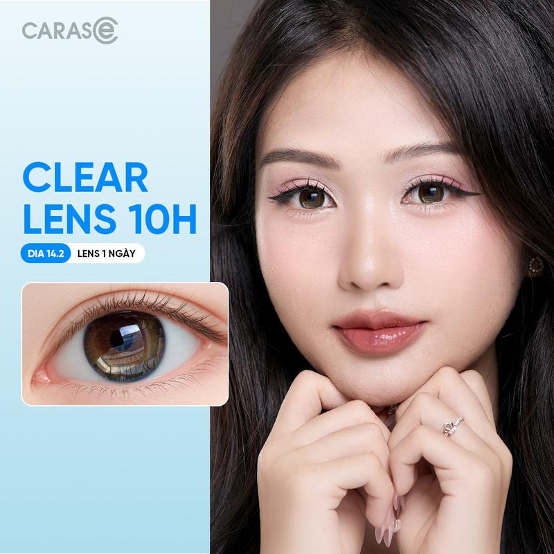 [CARASE] Kính áp tròng khoá ẩm 1 Ngày Lens cận trong suốt CLEAR Biomedics CARASE -  DIA 14.2mm (1 chiếc) Đi học Đi chơi Đi làm Nữ Women