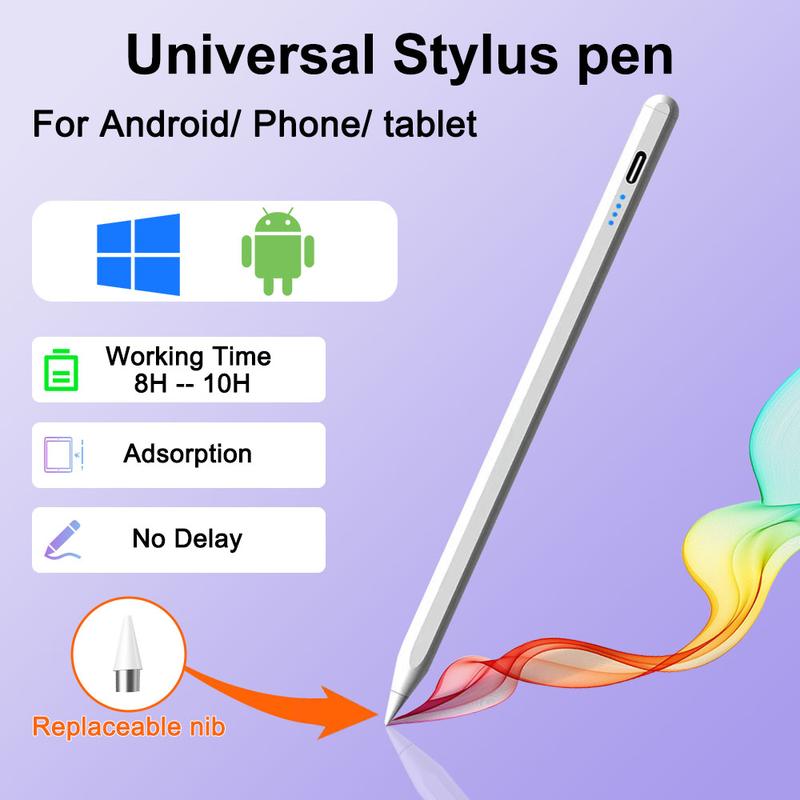 Bút điện dung đa năng, Tương thích với hệ thống Android, Có thể thu hút từ tính Máy tính bảng, Thích hợp cho các thiết bị màn hình cảm ứng thông minh như Huawei, Lenovo, Xiaomi, Oppo, Vivo và Infinix, Năm 2024