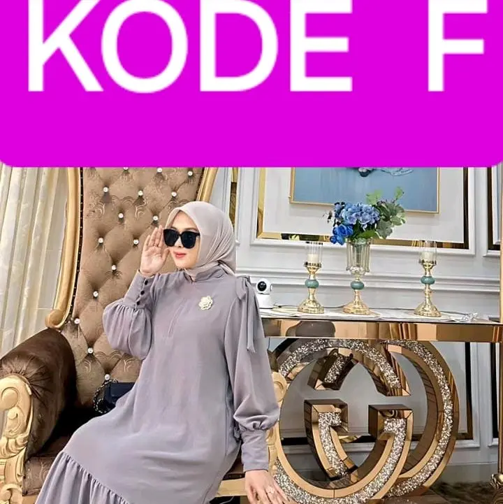Dress random kode F Live Minggu Pagi tgl 22 Desember Tebus Murah Fashion Muslim Wanita Gamis Midi