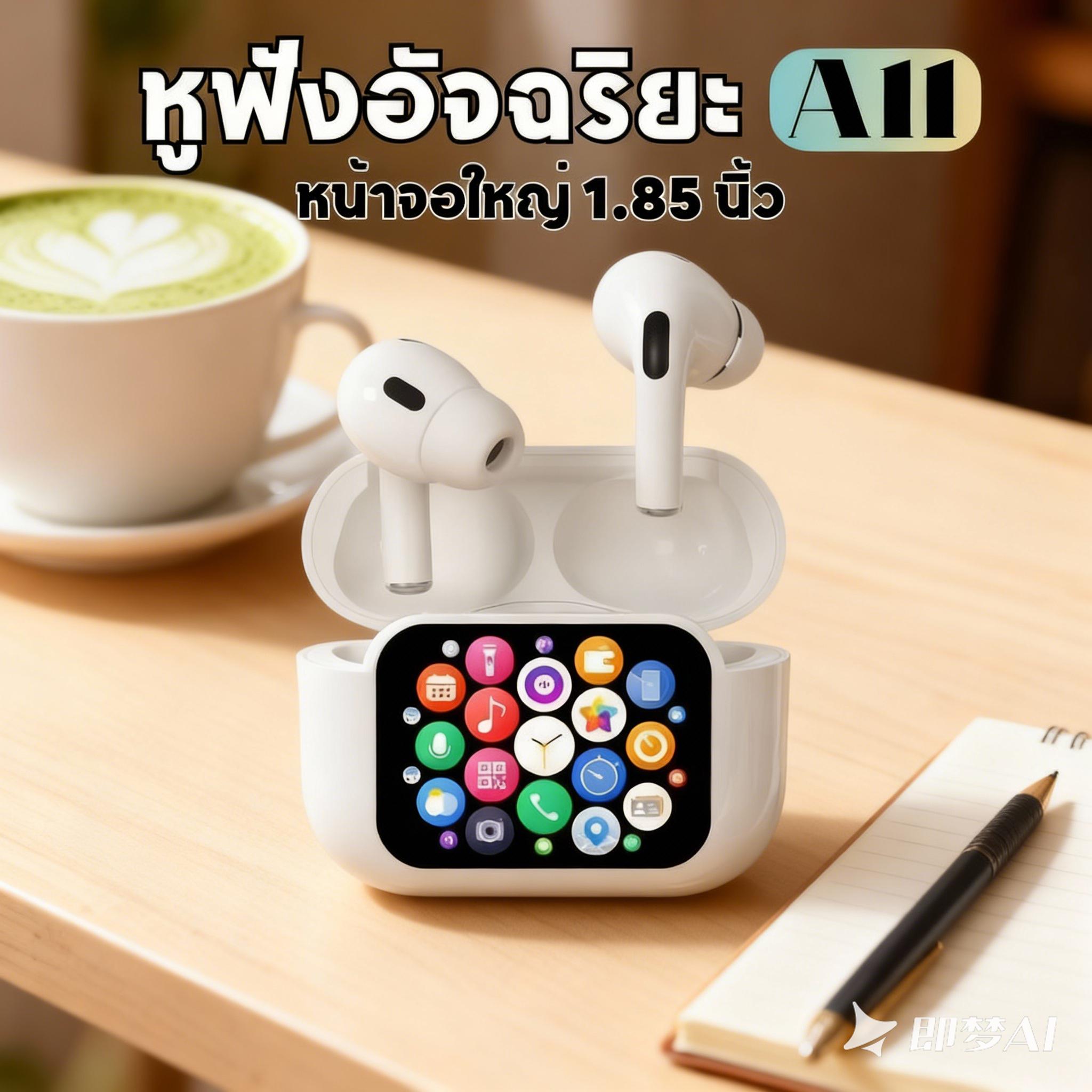 A11/E11 หูฟังอัจฉริยะ รองรับแอป 26 ฟังก์ชั่น หน้าจอสัมผัสสี OLED 1.85 นิ้ว ปรับแต่งวอลล์เป้ เล่นเกม 