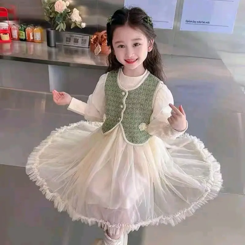 29-DRESS CANTIK ANAK PEREMPUAN 1-4 THN LENGAN PANJANG Gaun Cewek 1