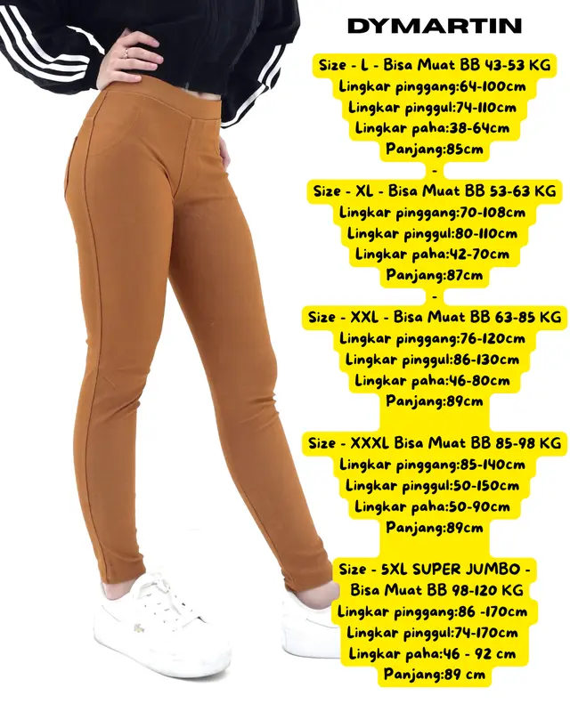 Dymartin - Celana Legging Denim Tebal Big Size Jumbo / Celana Legging Denim Produk Lokal Jeans Wanita 1