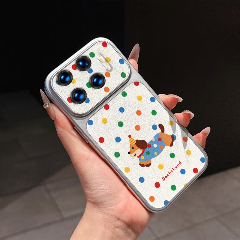 For OPPO A94 4G polka dot phone case pink girly elegant yayamanin new design Leather phone case large window casing