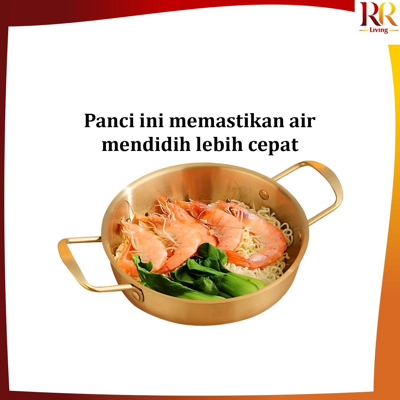 [COD] RR C1216 Panci Masak Sop Ramen Korea Pot Premium Anti Lengket / Panci Serbaguna Ramyun Bahan Stainless Gold Noodle Universal