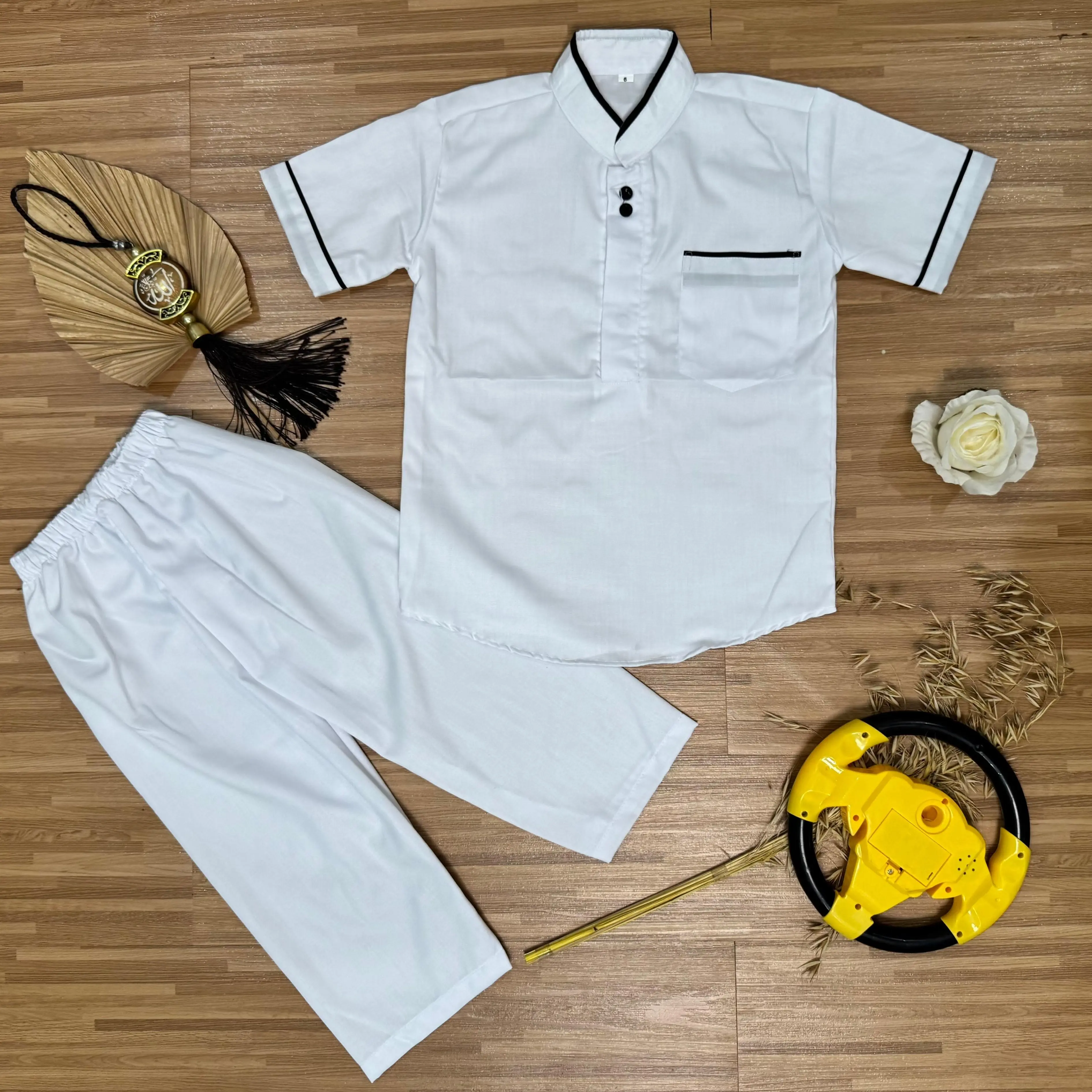 Setelan Baju Muslim Anak Putih Terbaru Setelan Koko Anak Lengan Pendek Baju Taqwa Anak Putih Pendek Kurta
