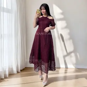 Ballerina Dress Wanita Pesta Brukat Malika kondangan Mewah Elegant Kekinian Terbaru