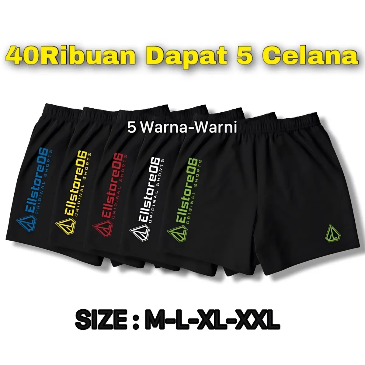 Promo 40Ribuan Dapat 5 Celana Pendek Sport Pria Wanita Dewasa Uniseks Kolor Olahraga