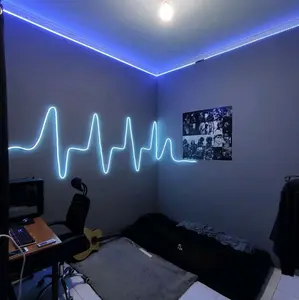 [2] Lampu LED Neon Flex 220V Mudah Dibentuk Lampu Detak Jantung estetik