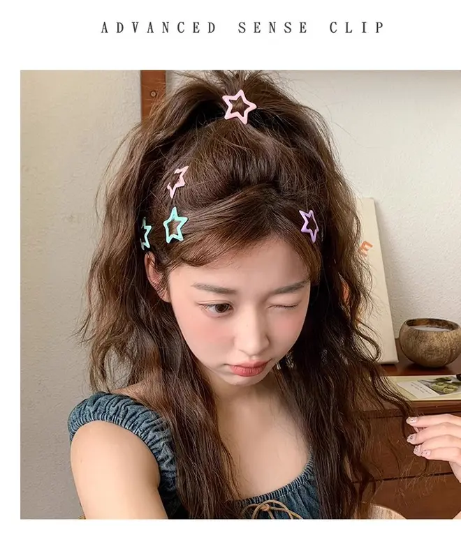 MSS-(COD)Jepit Rambut Bentuk Bintang Hair Clips Bintang Aksesoris Rambut Wanita Pin Rambut Bintang Warna Warni (BELI LOKAL) 1