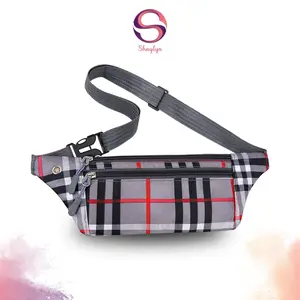 Tas Pinggang Fashion Termurah Tas Selempang Waistbag Unisex Mini Motif Kotak Simpel New Collection -BK236