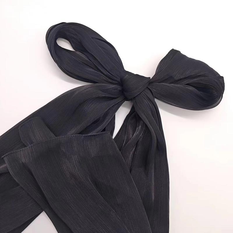 Product Introduction of Summer New Solid Color Soft and Shiny Silk Scarf Long Scarf Headscarf Shawl 14