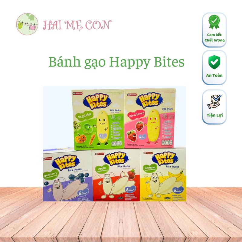  Bánh gạo ă..n d..ặ...m Happy Bites cho bé - Hương vị thơm ngon 