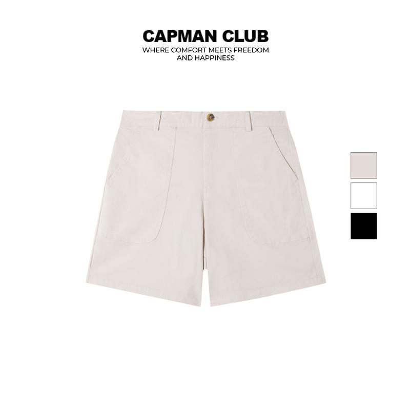 Quần short nam Kaki phom rộng CAPMAN CLUB ngắn trên gối, lưng đai thun co giãn thoải mái, trẻ trung