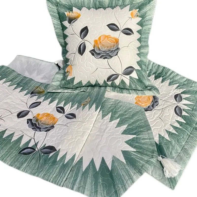 N / set 5 sarban dan 1 taplak bordir lukis uk 40x40/45x45