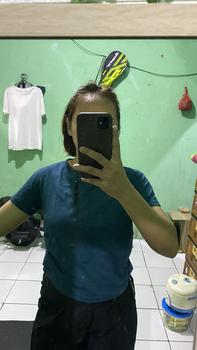 Product Review of Atasan Wanita Kaos Lengan Pendek Liza Top Kerut Samping Korean Cute Girl Style Cotton Combed Premium Size M L XL Basic Polos Casual Outfit from a**a 1