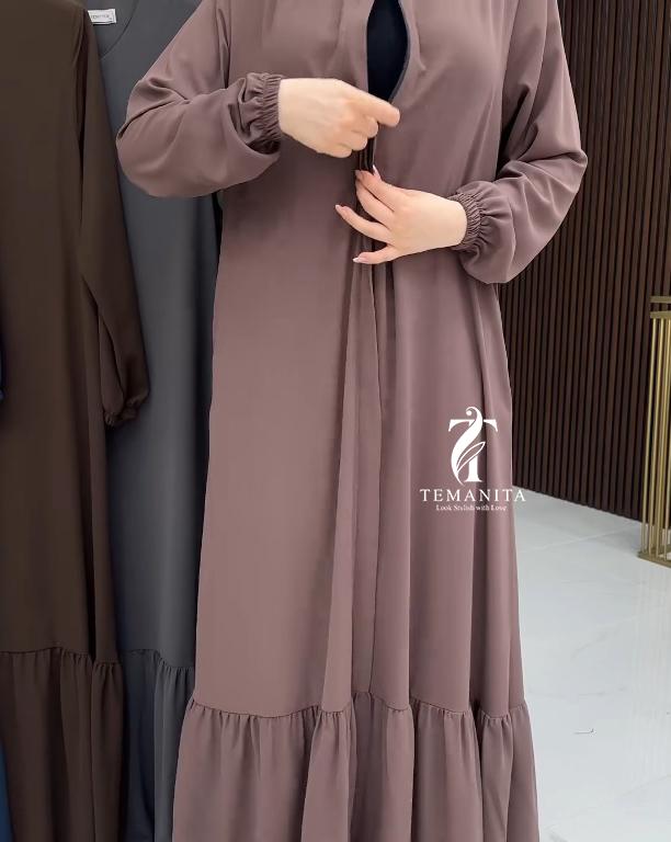 TEMAWANITA Medina Gamis Premium Bahan Halus Lembut - 7.1 Dress Busui Friendly dengan Resleting Dada Cocok untuk Idul Iedul Fitri Lebaran Masa Kini 7
