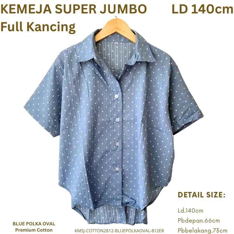 KEMEJA WANITA KEKINIAN JUMBO LD 140CM ATASAN OVERSIZE KATUN / KEMEJA WANITA BIGSIZE / KEMEJA JUMBO STYLE KOREA / KEMEJA KEKINIAN KATUN LD 140CM 1