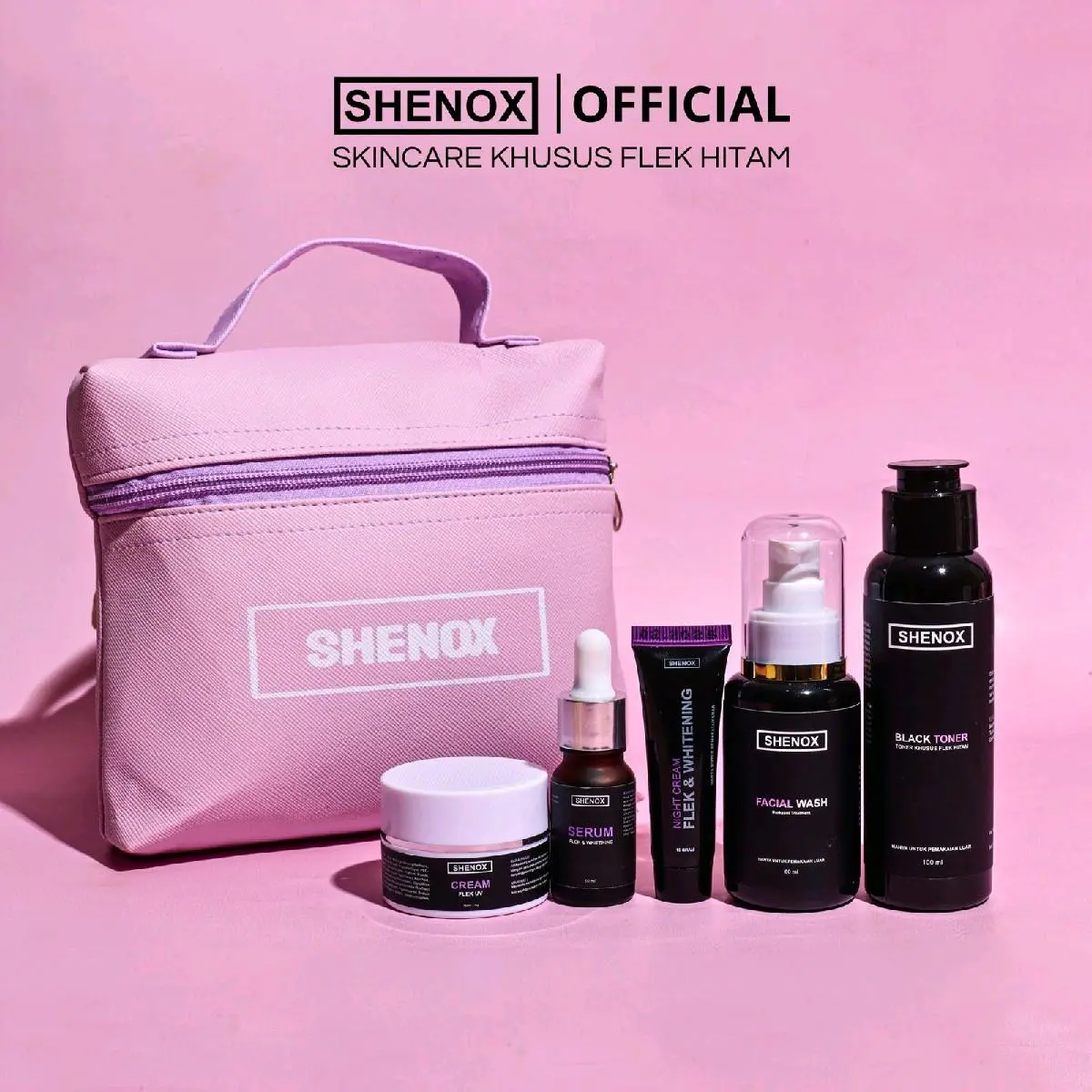 Shenox Skincare Paket 5 in 1 Anti Flek Hitam Dark Spot Treatment Noda Bekas Jerawat Resmi BPOM