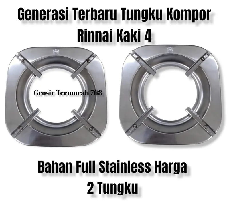 Tatakan kompor Gas Rinnai kaki 4 Bahan Stainless Stell Generasi Terbaru 1