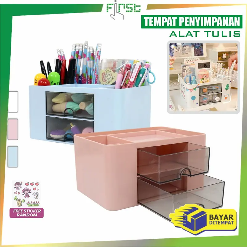 [COD] FH C1002 Kotak Penyimpanan Rak Kosmetik Alat Tulis Kantor Multifungsi 0