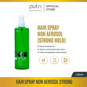 Putri Hair Spray Non Aerosol Strong (Hijau) Normal (Biru) 200ml - 450ml Rambut Styling