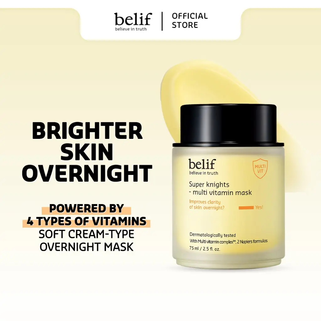 belif Super Knights - Multi Vitamin Mask 75ml - Cream-type sleeping mask, boost of vitamins and moisture for skin