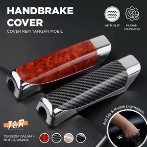 Cover Handle Rem Tangan Mobil / Cover Hand Brake Car PREMIUM Motif Kayu & Carbon