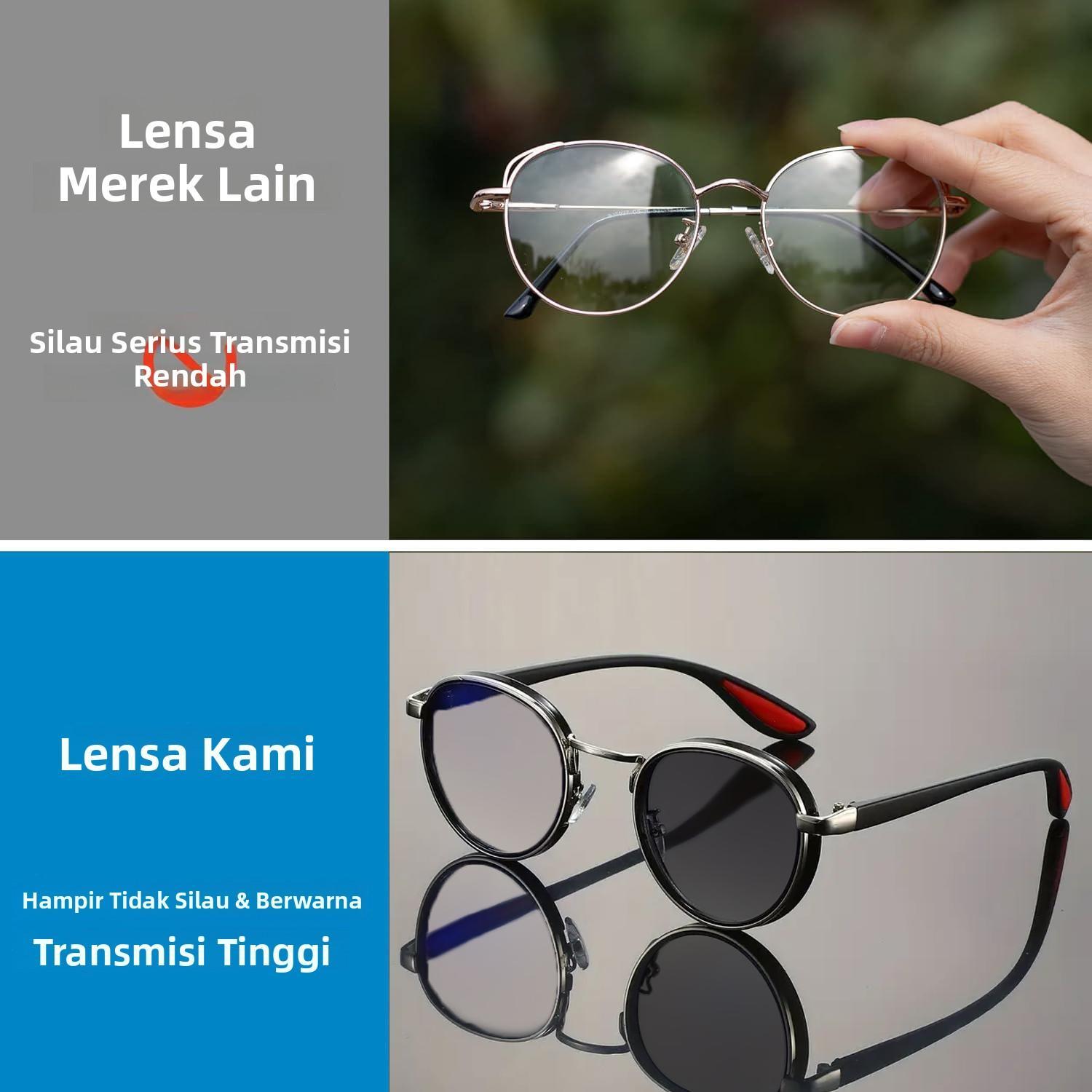 【Bening Tanpa Kabur】Dalwa Kacamata Anti Radiasi Fotokromik Unisex Dalwa Lensa Bulat 3-in-1 Anti Sinar Biru UV400 Pelindung Layar Anti-Kelelahan Anti-Stres 【Bening Tanpa Kabur】Dalwa Kacamata Anti Radiasi Fotokromik Unisex Dalwa Lensa Bulat 3-in-1 Anti Sinar Biru UV400 Pelindung Layar Anti-Kelelahan Anti-Stres