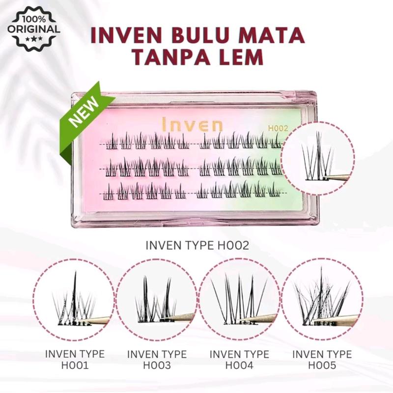 {BULUMATA TANPA LEM } inven eyelash H002 (bulu mata tanpa lem) extension extensions lembut ringan di mata wispy 2