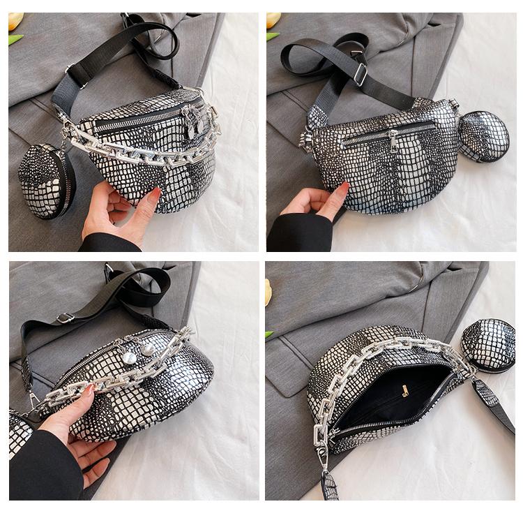 Product Introduction of Crocodile Women Chest Bag High Quality PU Leather Crossbody Bags For Girls Luxury Decoration Female Shoulder Bags 16