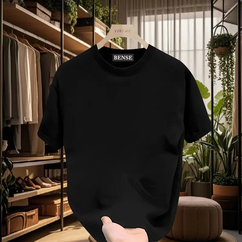 B101 Áo thun nữ cổ tròn tay ngắn, chất vải lụa sữa mềm mại, đa năng, thoải mái, unisex 5
