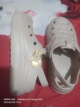 Product Review of Sandal Wedges Wanita Kekinian/ Sandal Wedges Wanita Model Jepit Manik-Manik Terbaru from K**e 0