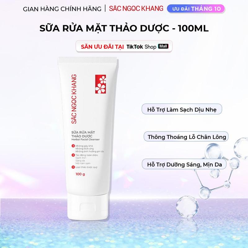 Sữa Rửa Mặt Thảo Dược [100G] Gel Rửa Mặt Nữ Làm Sạch Dịu Nhẹ - Hỗ Trợ Ngừa Mụn Ẩn Dưỡng Sáng Da Skincare Women