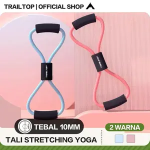 Tali Olahraga Tali Stretching Fitness Gym Yoga Stretch Rope Resistance Bands 8 Toning Tube Portable Otot Busa Outdoor