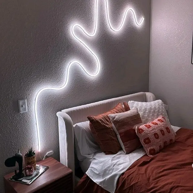 Lampu Detak Jantung 1.2.3.4.5 Meter Lampu Led Neon Flex220volt Sudah di pasang soket 7