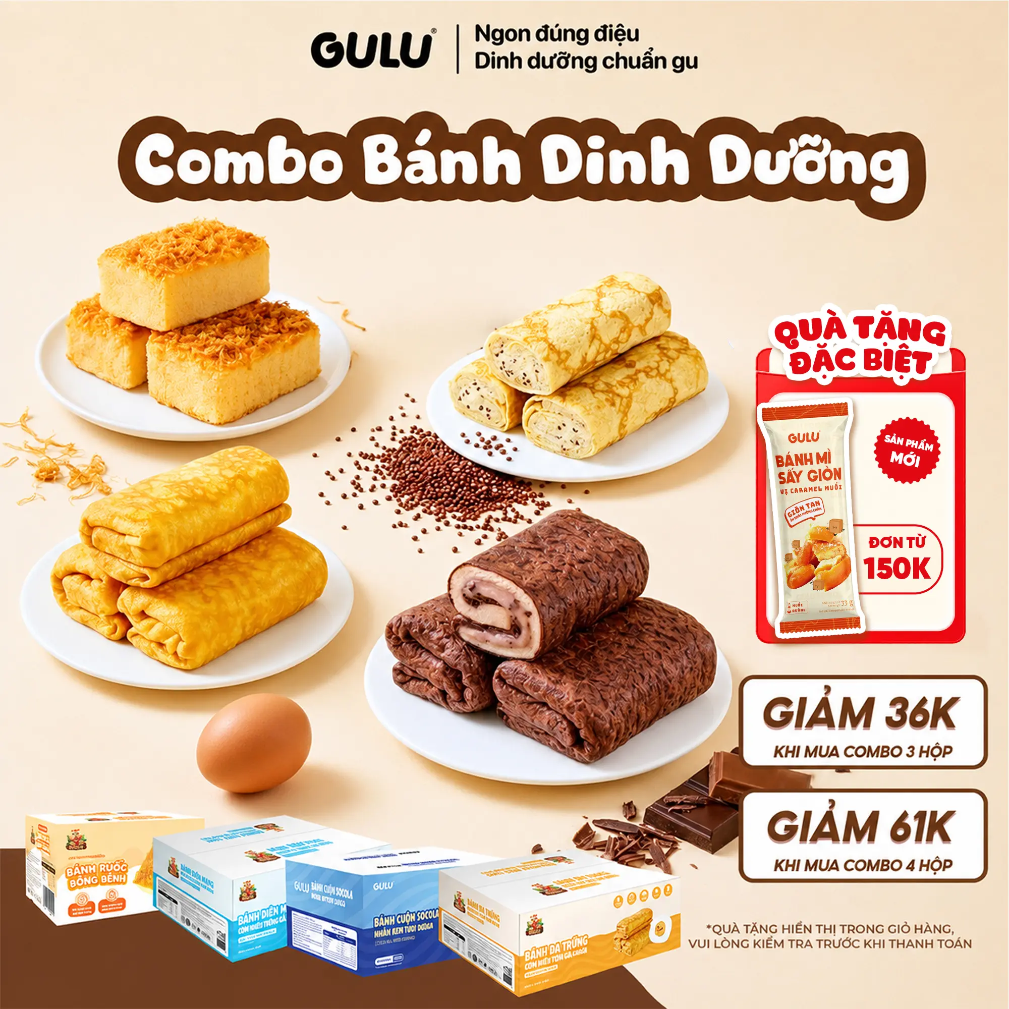 [Tổng Hợp] Bánh Dinh Dưỡng Cuộn Chà Bông Gulu Foods Thức Ăn Ăn Vặt