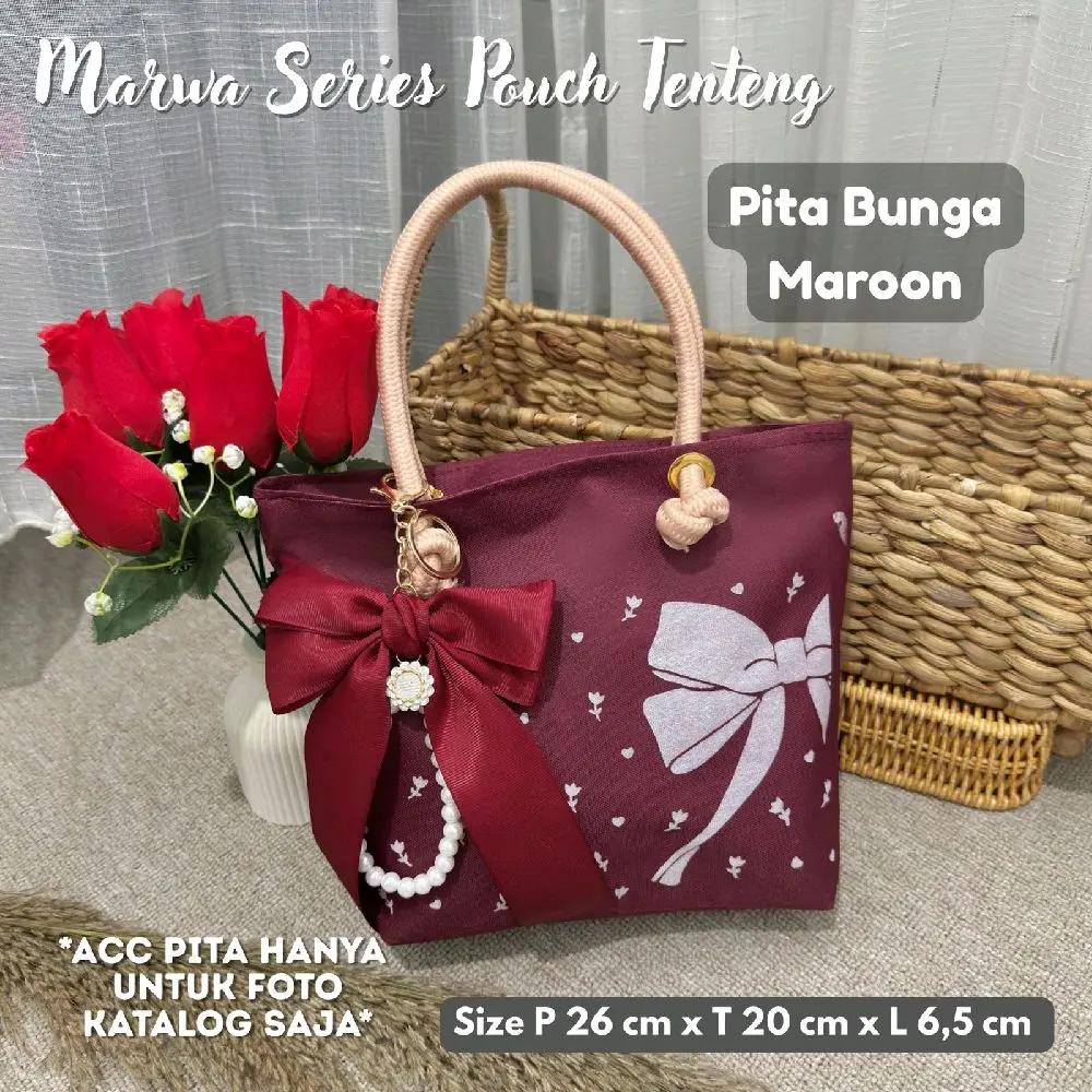 Tenteng Pita Bunga Maroon