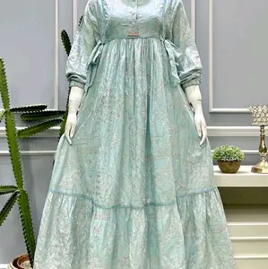 Midi dres Salvina katun bordir renda Pa ibuyet tali samping