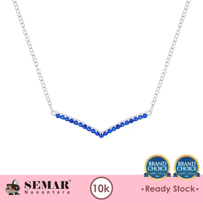 Kalung Emas Veeline Shiny Blue White Gold 10K Semar Nusantara