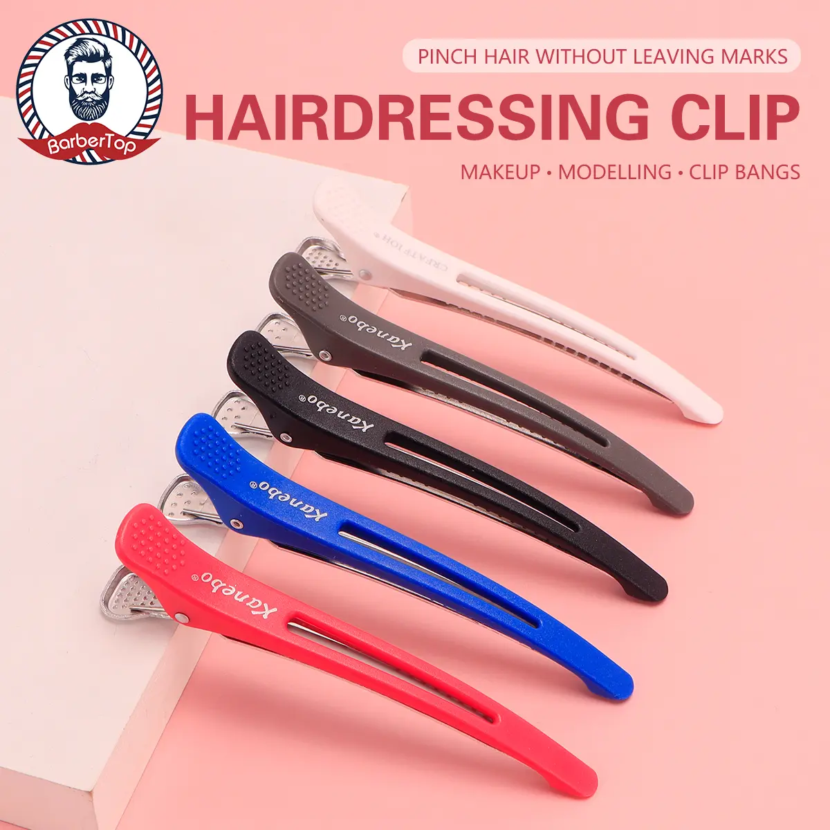 Barber Shop Duck Clip Hair Salon Colorful Makeup Clip Set of 6 Specially Used Hair Clips Partition Clips Perm and Dye Clips Positioning Crocodile Clips Hairdressing Salon Accessories for Hairdressers