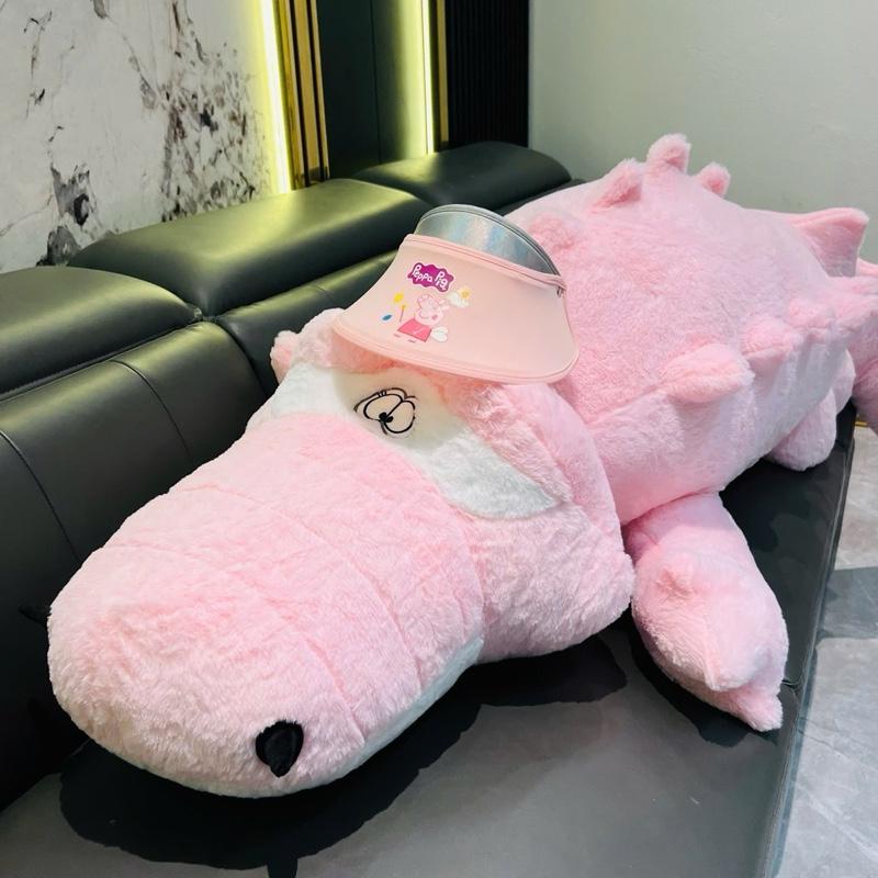 Gấu Bông Cá Sấu Siêu To Màu Xám Xanh Cốm Hồng Vải Lông Mềm Mịn An Toàn Có Khoá kéo Freeship Giao Hàng Nhanh