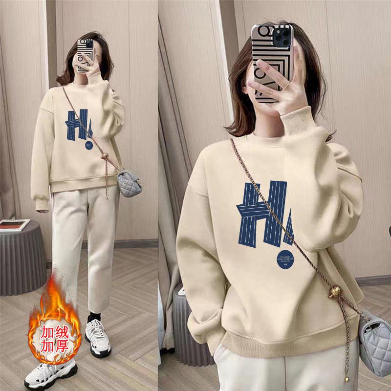 Product Introduction of Áo Cho Nữ, Áo Nỉ Cotton Nguyên Chất Mới Cho Mùa Thu Và Mùa Đông, Nhung Cáo Bạc Dày Dặn, Cổ Tròn Dáng Rộng In Họa Tiết Cao Cấp, Áo Giảm Béo Cho Nữ 22