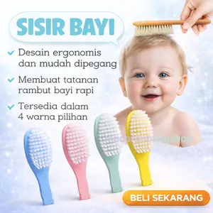 Sisir Bayi Halus dan Nyaman dengan Pegangan Mudah Digenggam Bulu Lembut Meningkatkan Sirkulasi Darah dan Merangsang Pertumbuhan Rambut Desain Ergonomis dan Mudah Dibersihkan