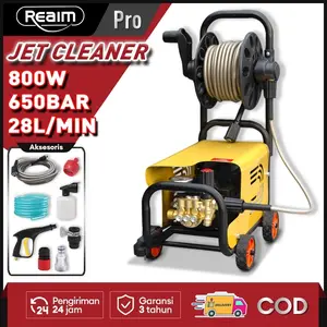Reaim Jet Cleaner 650Bar 900W Dengan pengukur tekanan Mesin Steam Pressure Washer Alat Cuci Motor High Pressure Cleaner mesin cuci mobil  Steam Pressure Washer Alat CuciMotor High Pressure Cleaner mesin cuci mobil 4500KPA900W 25L/Min COD 24H