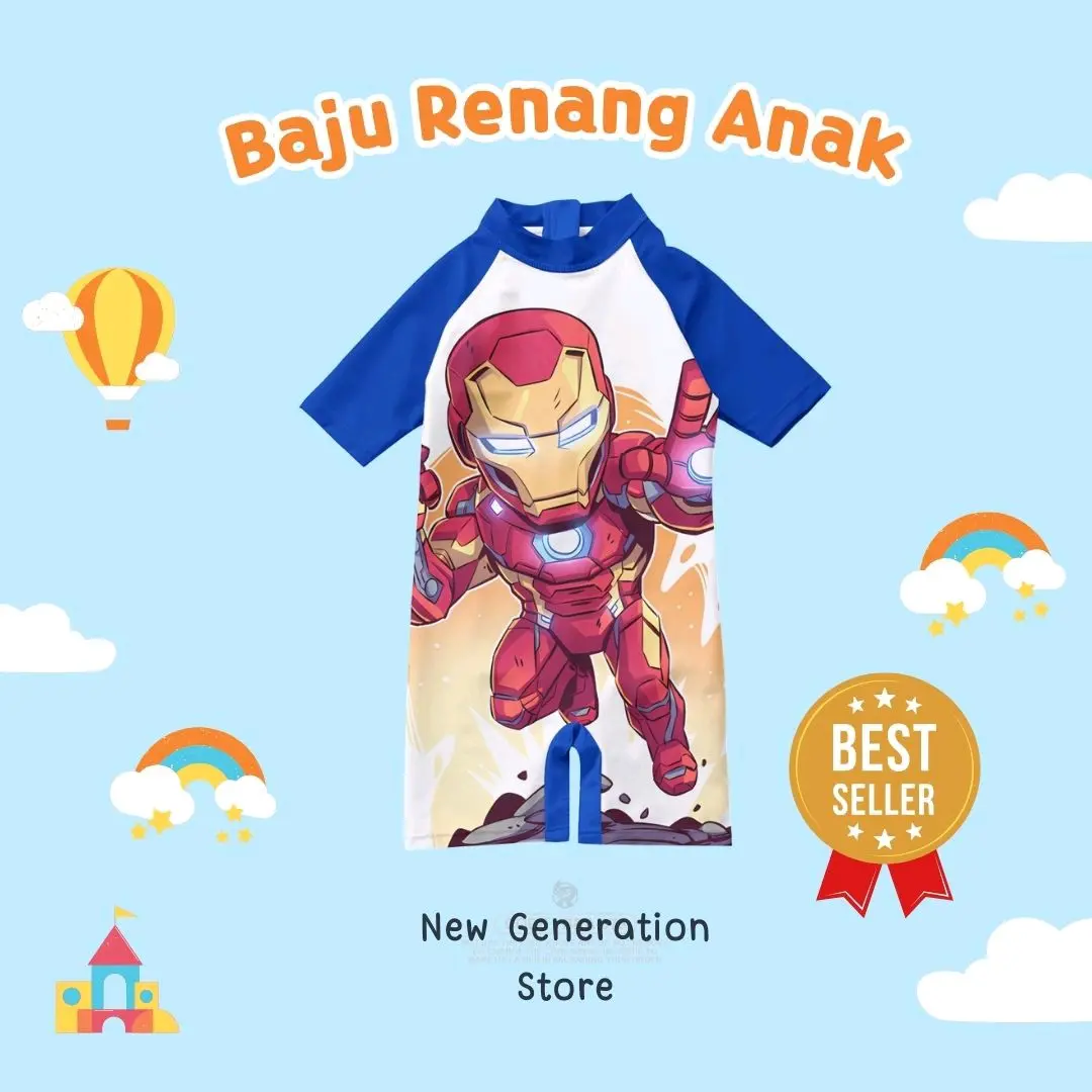 Baju renang anak laki-laki motif karakter super hero // baju renang anak laki-laki motif karakter terbaru dan lucu // baju renang anak laki-laki // sunsuit // kids swimsuit // baju renang anak // baju renang Pakaian