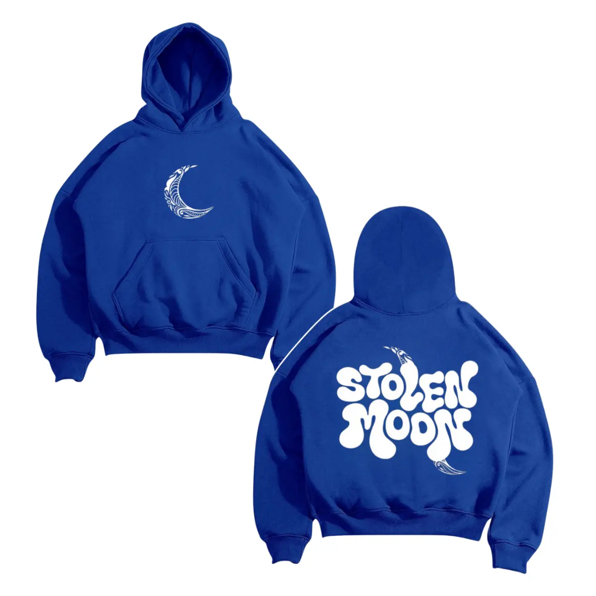 ENAMOUR Sweater Hoodie Boxy Biru Stolen Moon Oversize Starboy Outfit Kece Fleece 280 Gsm Adem Keren Tebal Fashion